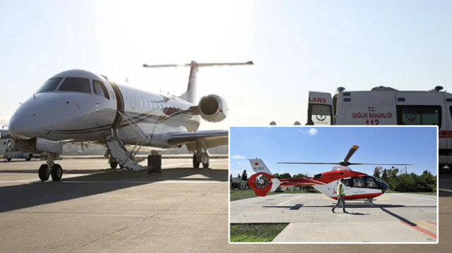 Hava ambulansları durumu acil hastalar için 81 vilayet ve 5 kıtada uçtu