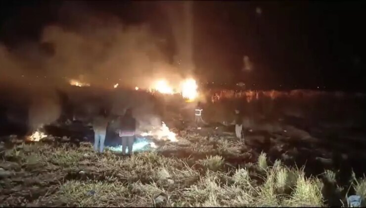 Hakkari’de Nehil Sazlığı’nda Yangın Çıktı