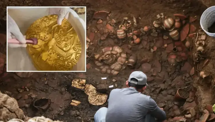 Antik mezardan altın fışkırdı