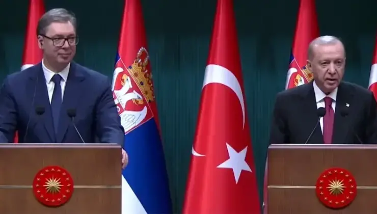 Cumhurbaşkanı Erdoğan ile Sırbistanlı mevkidaşı Vucic’den ortak basın toplantısı