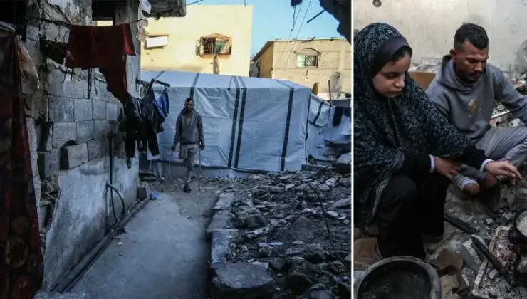 Filistinli aile sıkıntı kaideler altında hayat gayreti veriyor