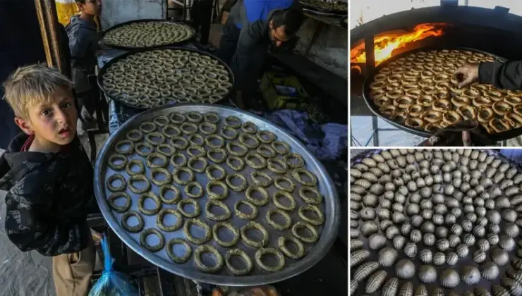 Gazze’de bayram kurabiyeleri yokluk içinde hazırlanıyor