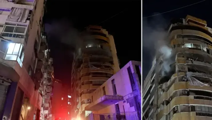 İsrail ordusu Lübnan’ın başşehri Beyrut’ta bir binaya akın düzenledi