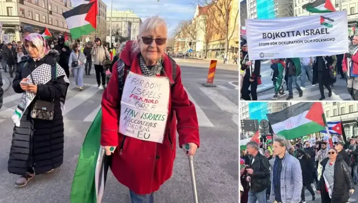İsrail’in Gazze Şeridi’ne ve Lübnan’a akınları İsveç’te protesto edildi