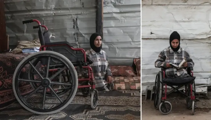 İsrail atağında iki bacağını ve ailesini kaybeden Filistinli kız zorluklara karşın eğitimini sürdürüyor