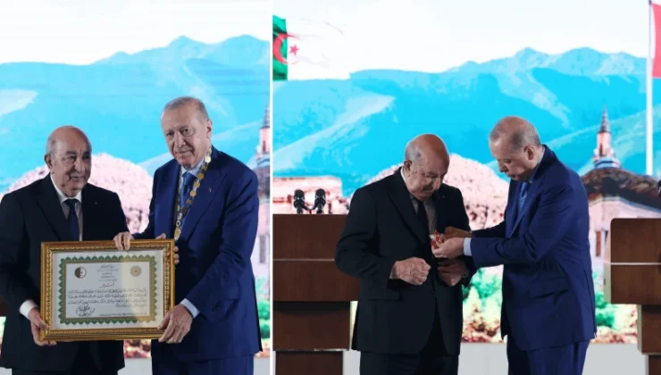 Cezayir Cumhurbaşkanı Tebbun’a Türkiye Cumhuriyeti Devlet Nişanı tevcih edildi: ‘5 asra yaklaşan tarihi bağlar her geçen gün güçleniyor’
