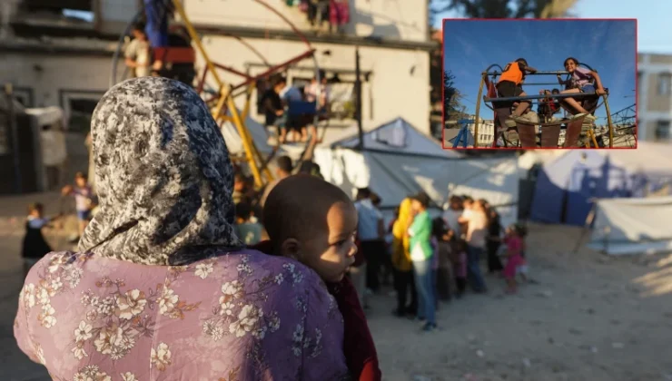 İsrail taarruzları altındaki Gazze’de Kurban Bayramı: Çocuklar salıncaklarda oyun oynayarak eğlendi