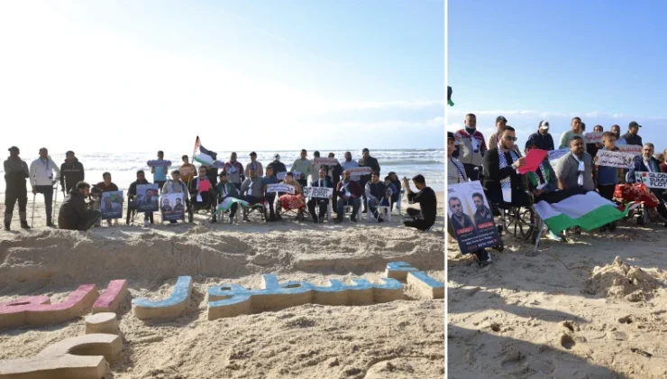 İsrail’in Global Sumud Filosu aktivistlerine yönelik ihlalleri Gazze’de protesto edildi