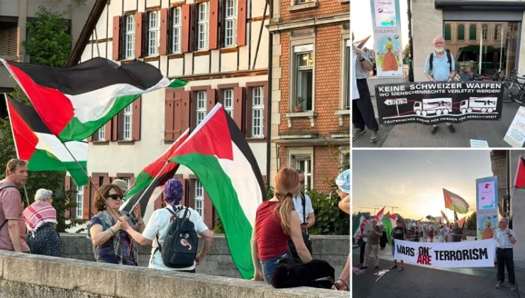 İsviçre’nin Basel kentinde Filistin’e dayanak aksiyonu düzenlendi