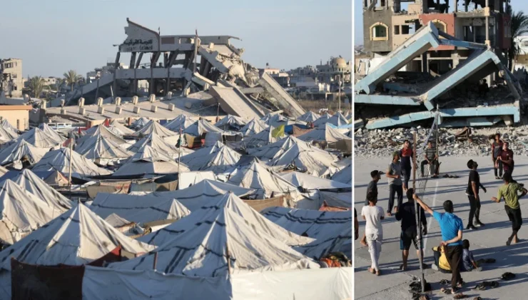 Gazze’nin Nuseyrat Kampı’ndaki çadır kentte günlük hayat: Güç şartlar altında kurdukları çadırlarda kalıyorlar